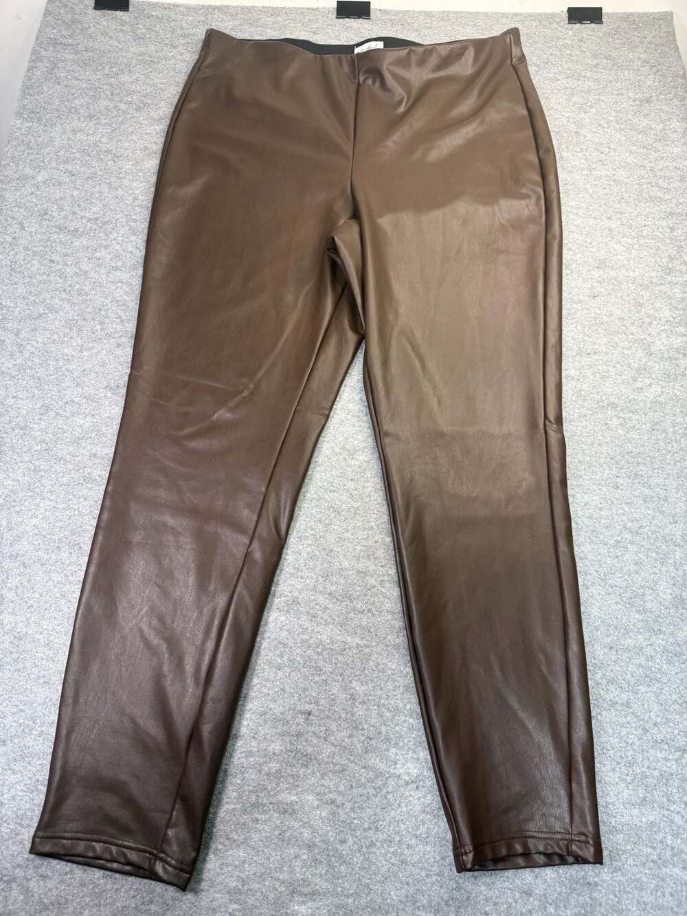Wonderly Faux Leather Leggings Size XL Brown Pants